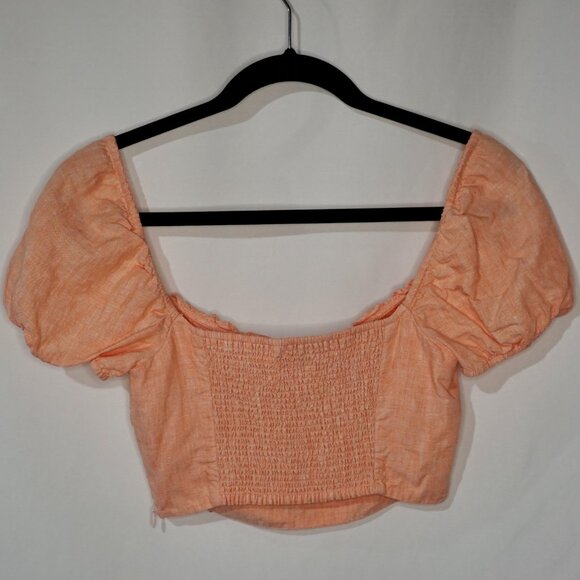 Aritzia Wilfred Wander  Linen Crop Top - Coral Size S - Picture 5 of 12